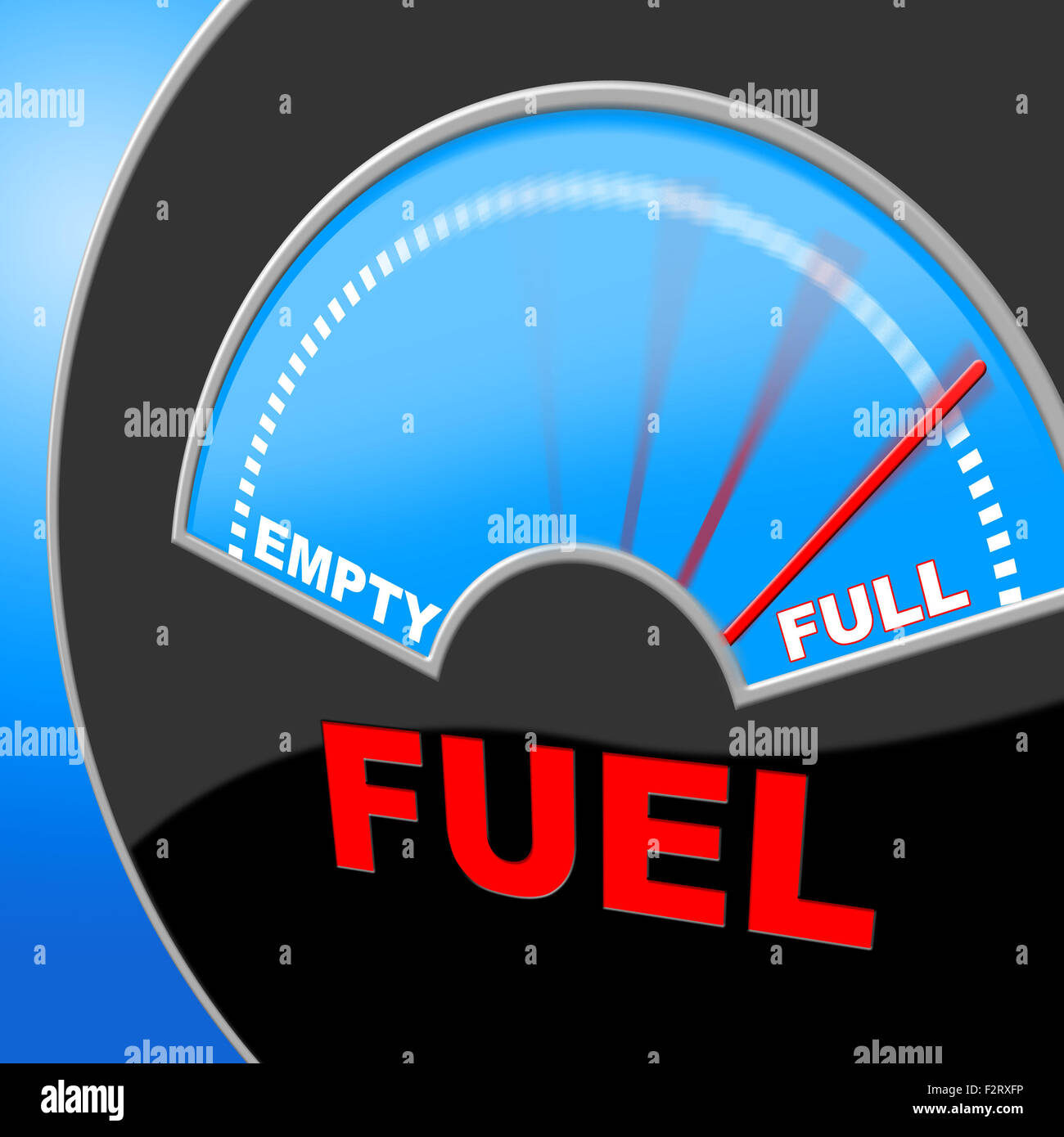 Fuel Full Representing Gauge Powered And Gasoline Stock Photo - Alamy