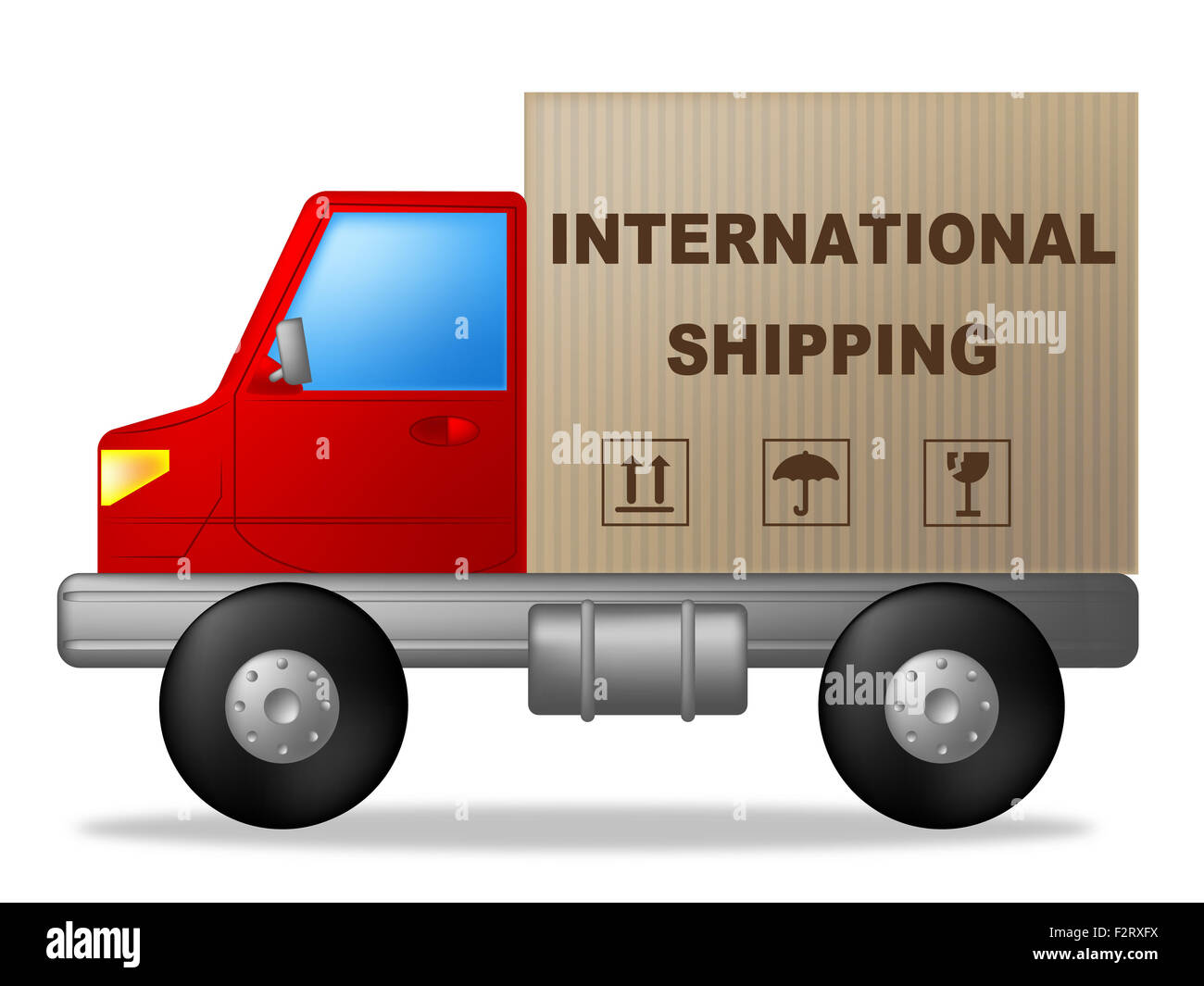 International Shipping Meaning Across The Globe And Transporting Truck