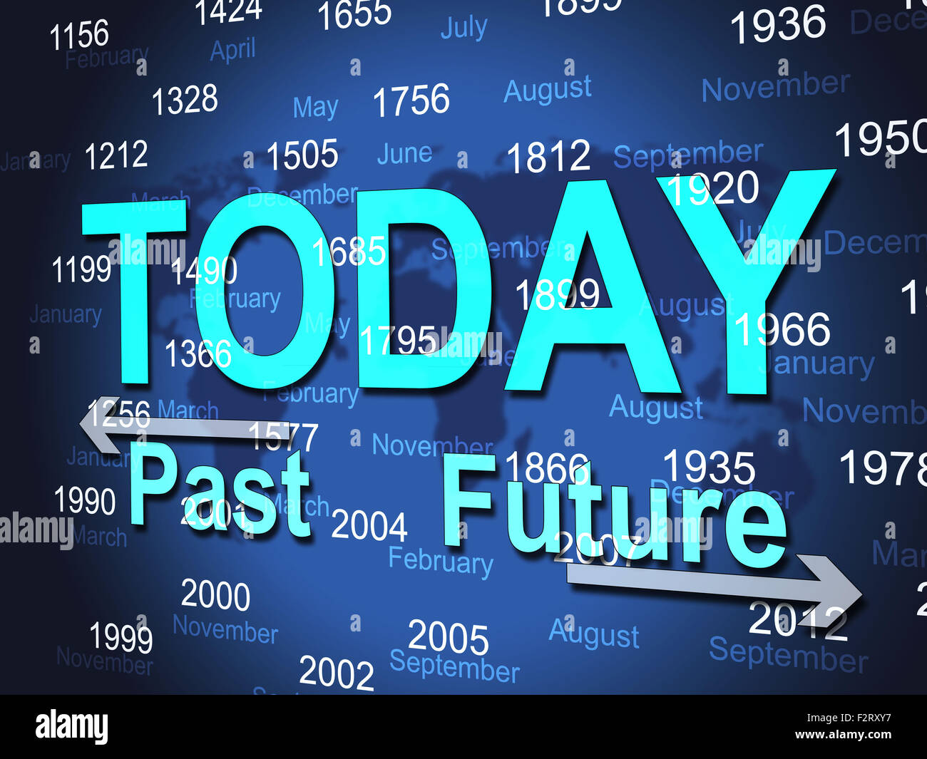 Today Time Meaning At The Moment And Past Times Stock Photo