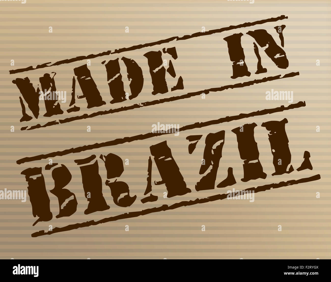 Made In Brazil Indicating South America And Manufactured Stock Photo