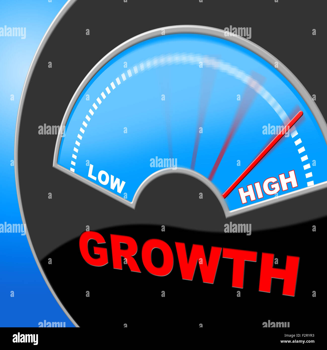 High Growth Representing Expansion Improve And Expand Stock Photo