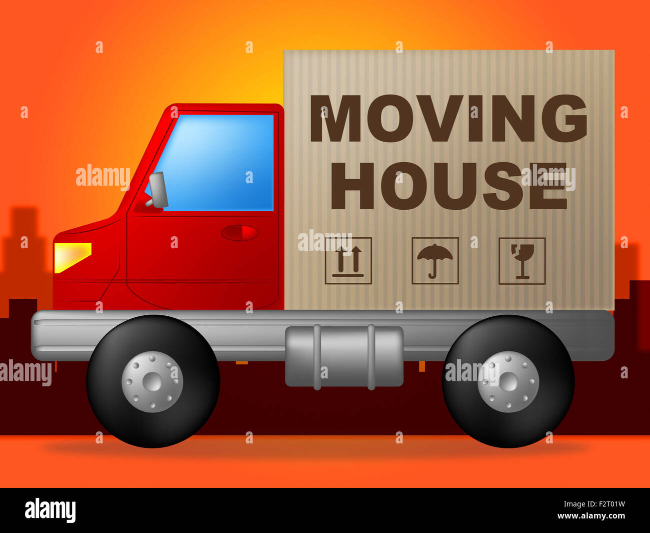 Moving House Showing Buy New Home And Change Of Residence Stock Photo