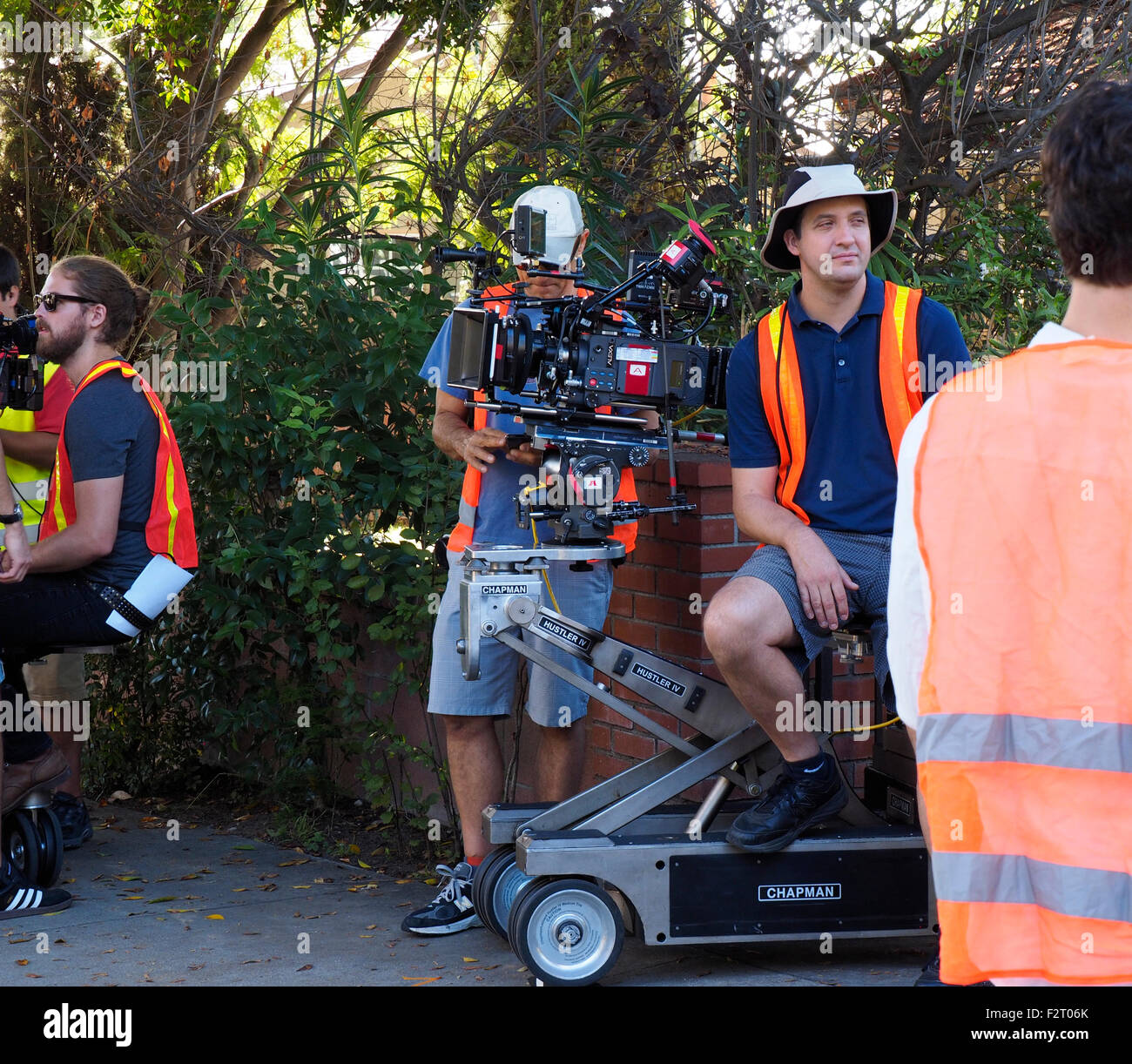 Crew and Movie Making Equipment on Location Stock Photo