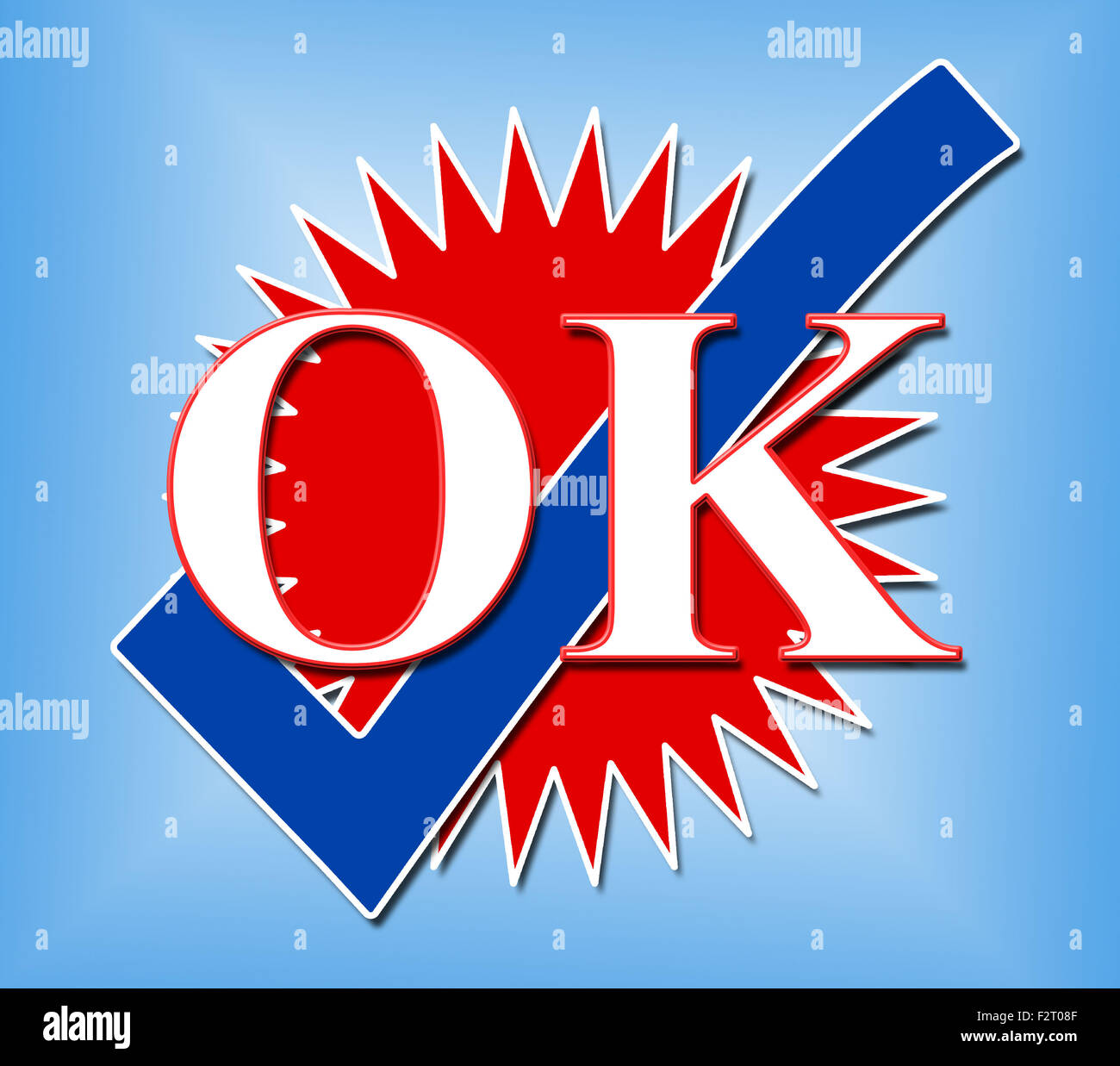 Ok Tick Meaning All Right And Yes Stock Photo Alamy