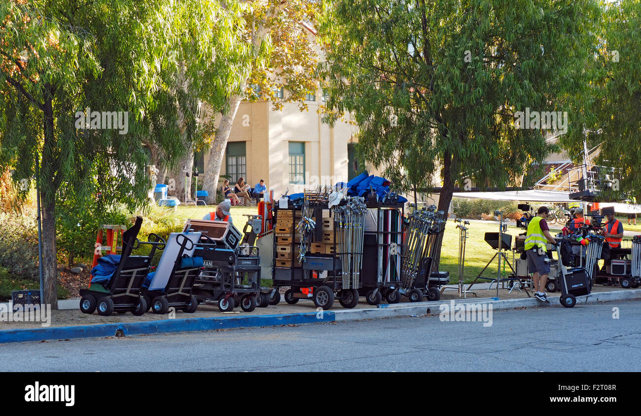 Movie Making Gear on Location Stock Photo