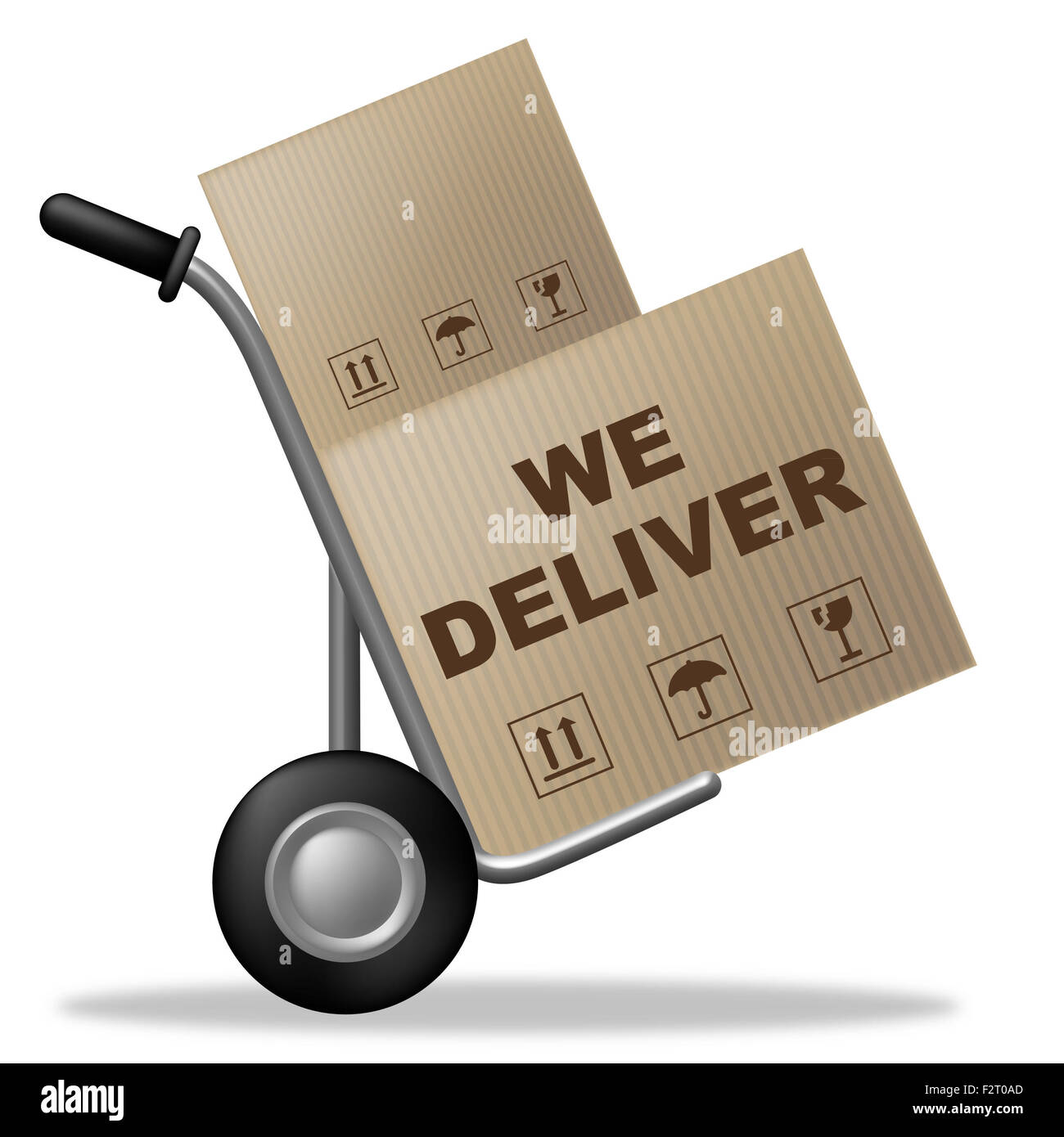We Deliver Meaning Shipping Box And Parcel Stock Photo Alamy