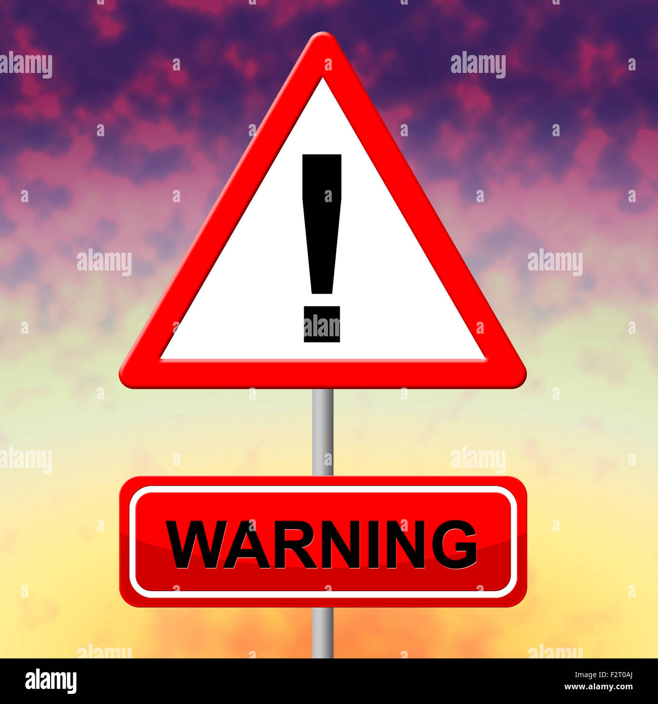 Warning Sign Representing Signboard Dangerous And Hazard Stock Photo