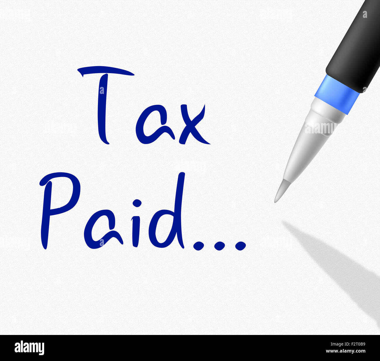 Tax Paid Representing Invoice Finance And Receipt Stock Photo Alamy