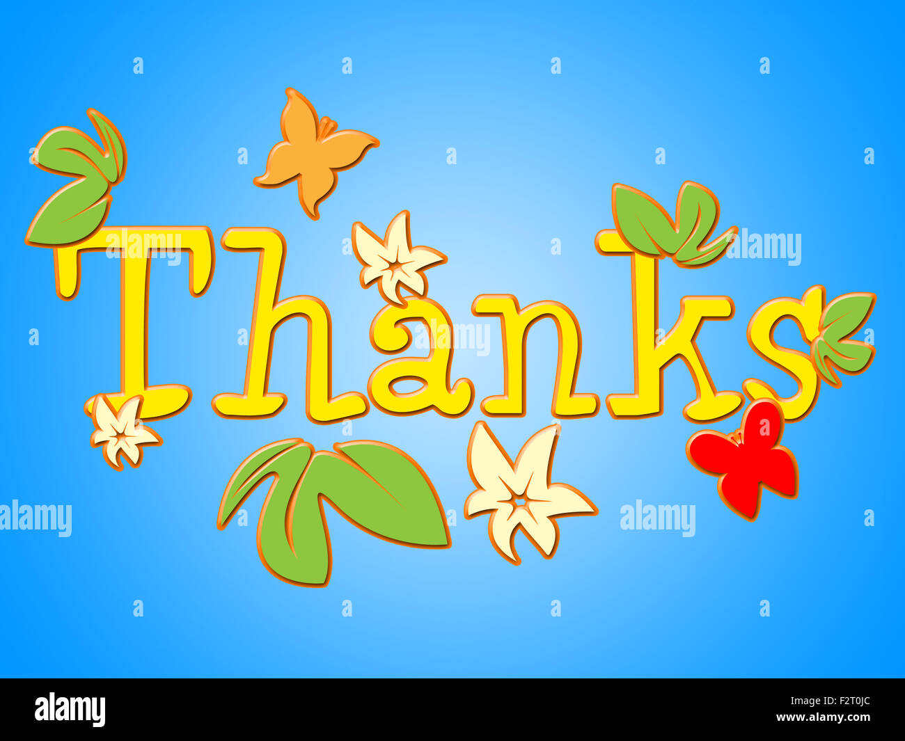 Thanks Flowers Representing Florals Bouquet And Petal Stock Photo
