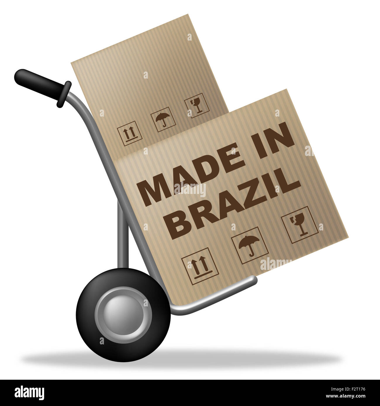 Made In Brazil Indicating Manufactured Manufacture And Production Stock