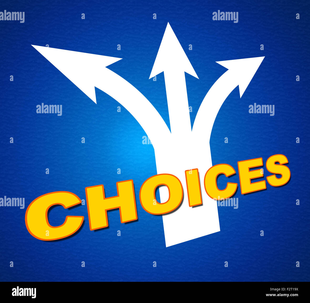 Choices Arrows Indicating Decision Pointing And Path Stock Photo - Alamy