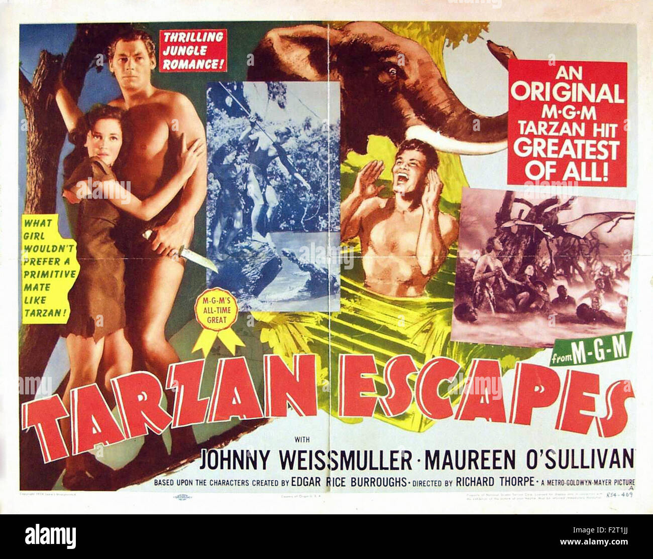 Tarzan Escapes - Movie Poster Stock Photo