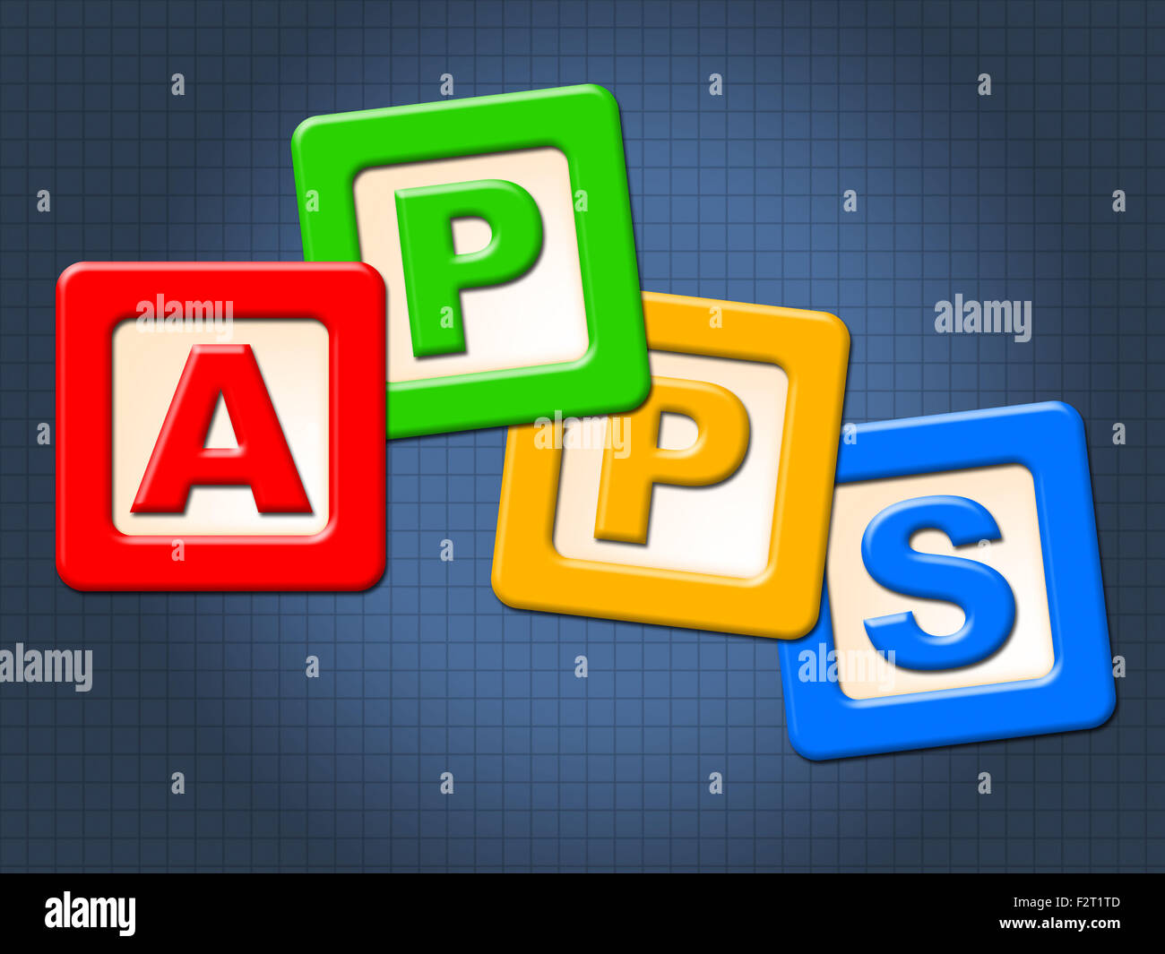 Apps Kids Blocks Representing Application Software And Youngster Stock