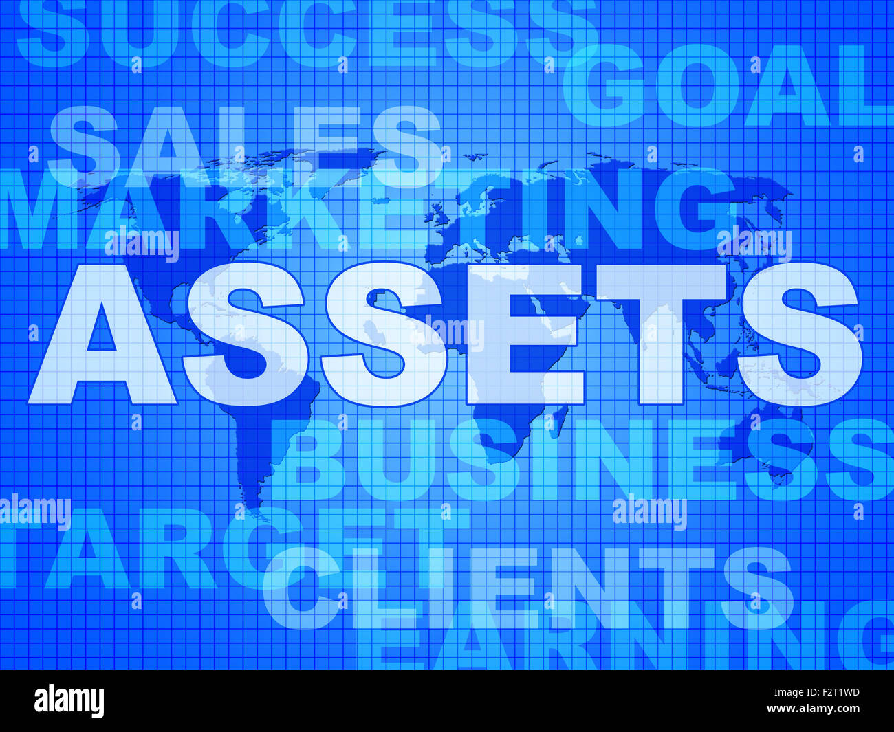 Assets Words Representing Capital Valuables And Wealth Stock Photo Alamy