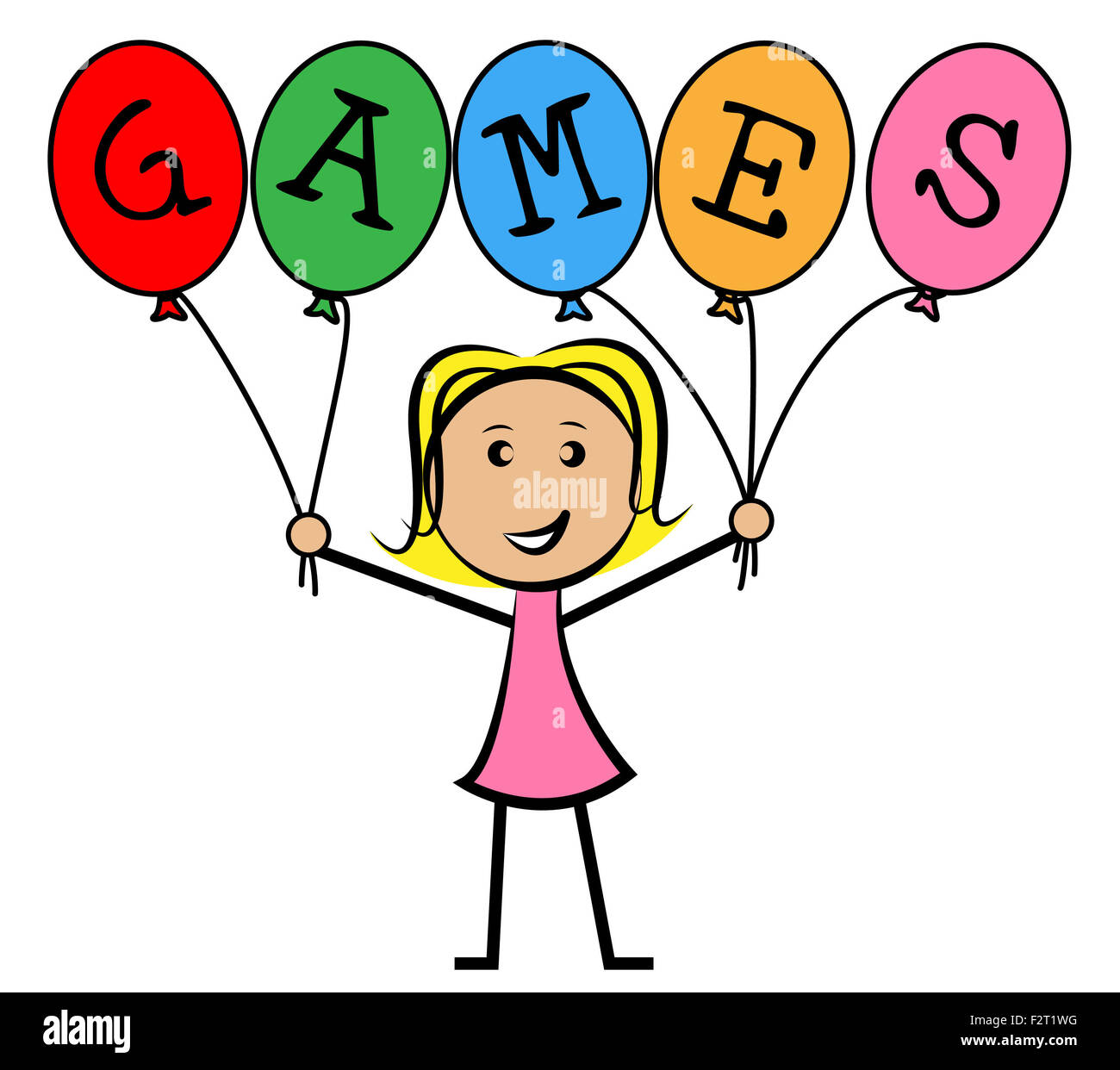 Games Balloons Meaning Play Time And Youngster Stock Photo Alamy