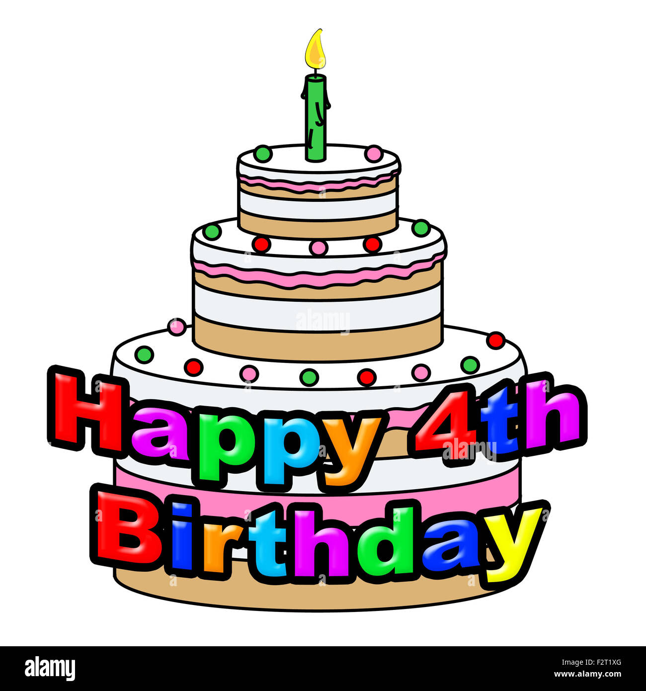 Happy fourth birthday indicating party hi-res stock photography and ...