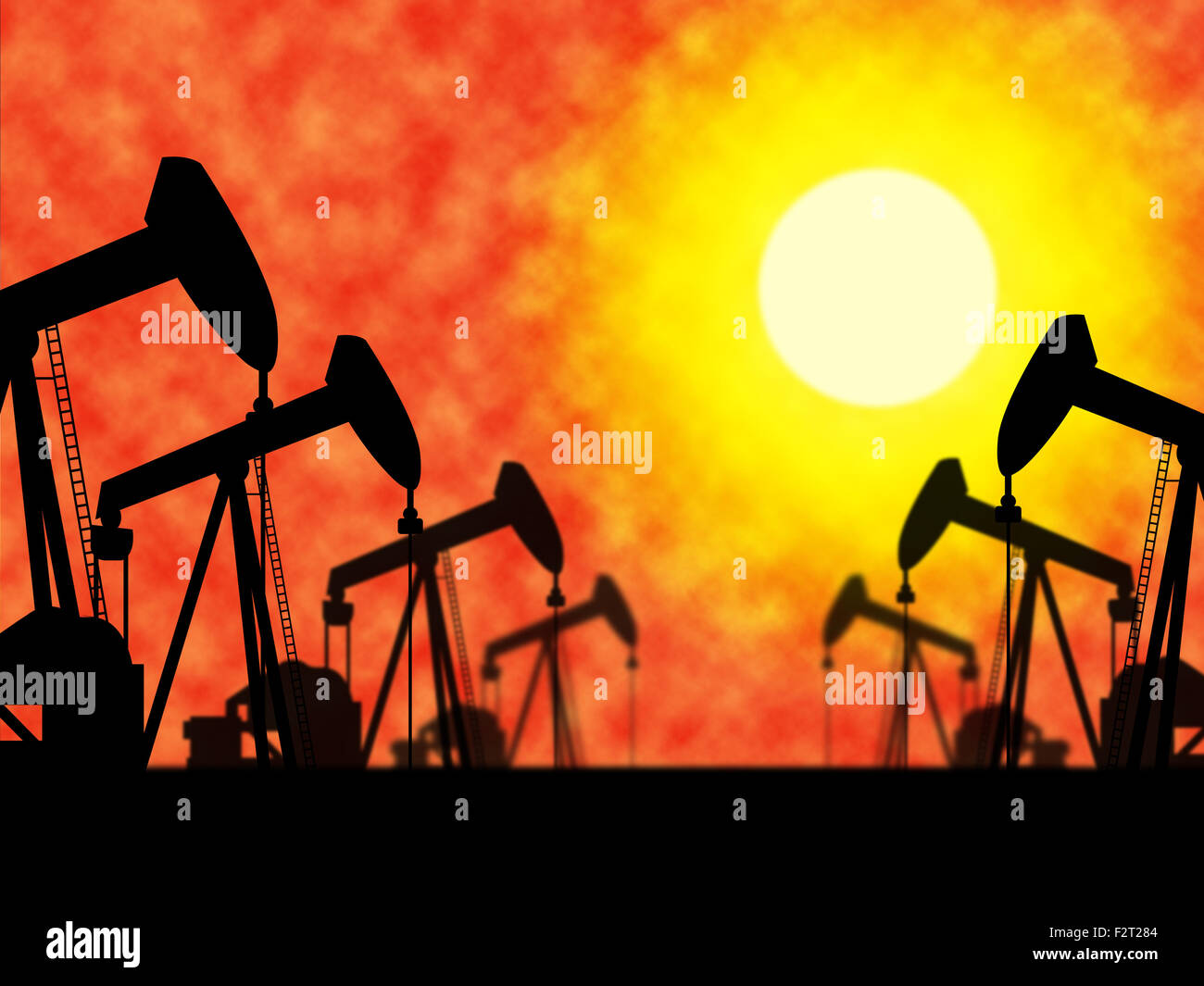 Oil Wells Indicating Extracting Drilling And Drill Stock Photo Alamy