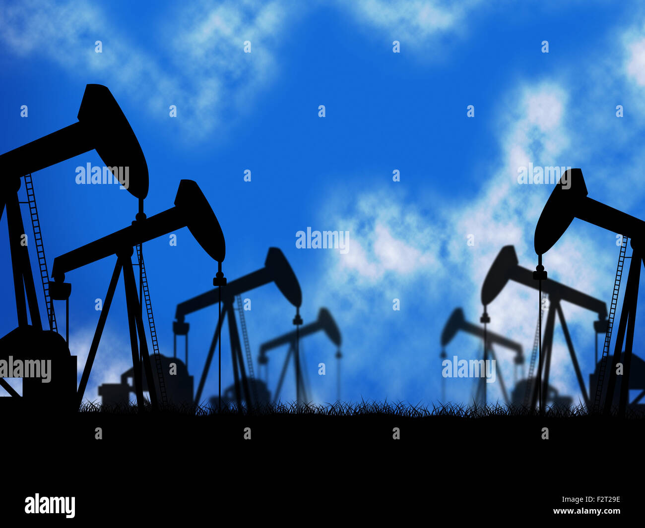 Oil Wells Showing Extracting Oilwell And Refineries Stock Photo Alamy