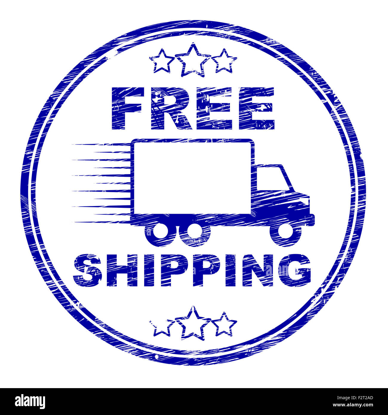 Free Shipping Stamp Indicating With Our Compliments And Gratis Stock Photo