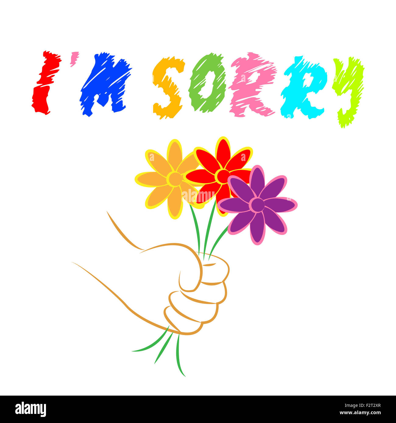 I'm Sorry Flowers Representing Floral And Apology Stock