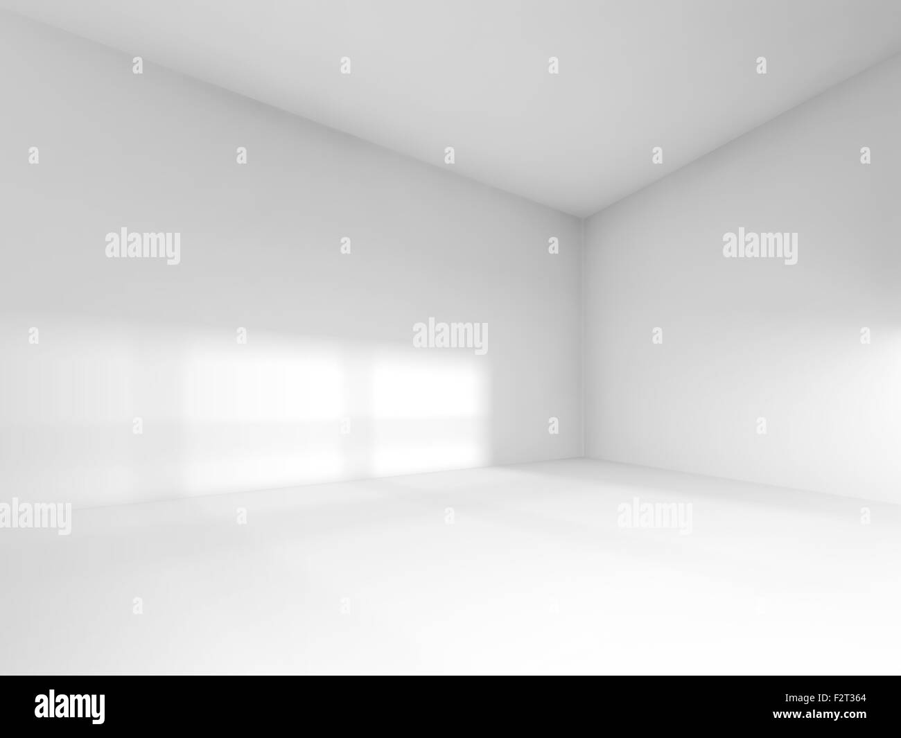 Abstract white interior, empty room with soft light illumination. 3d render illustration Stock Photo