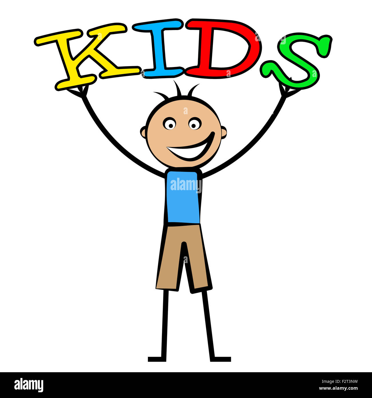 Kids Word Representing Youngsters Toddlers And Son Stock Photo