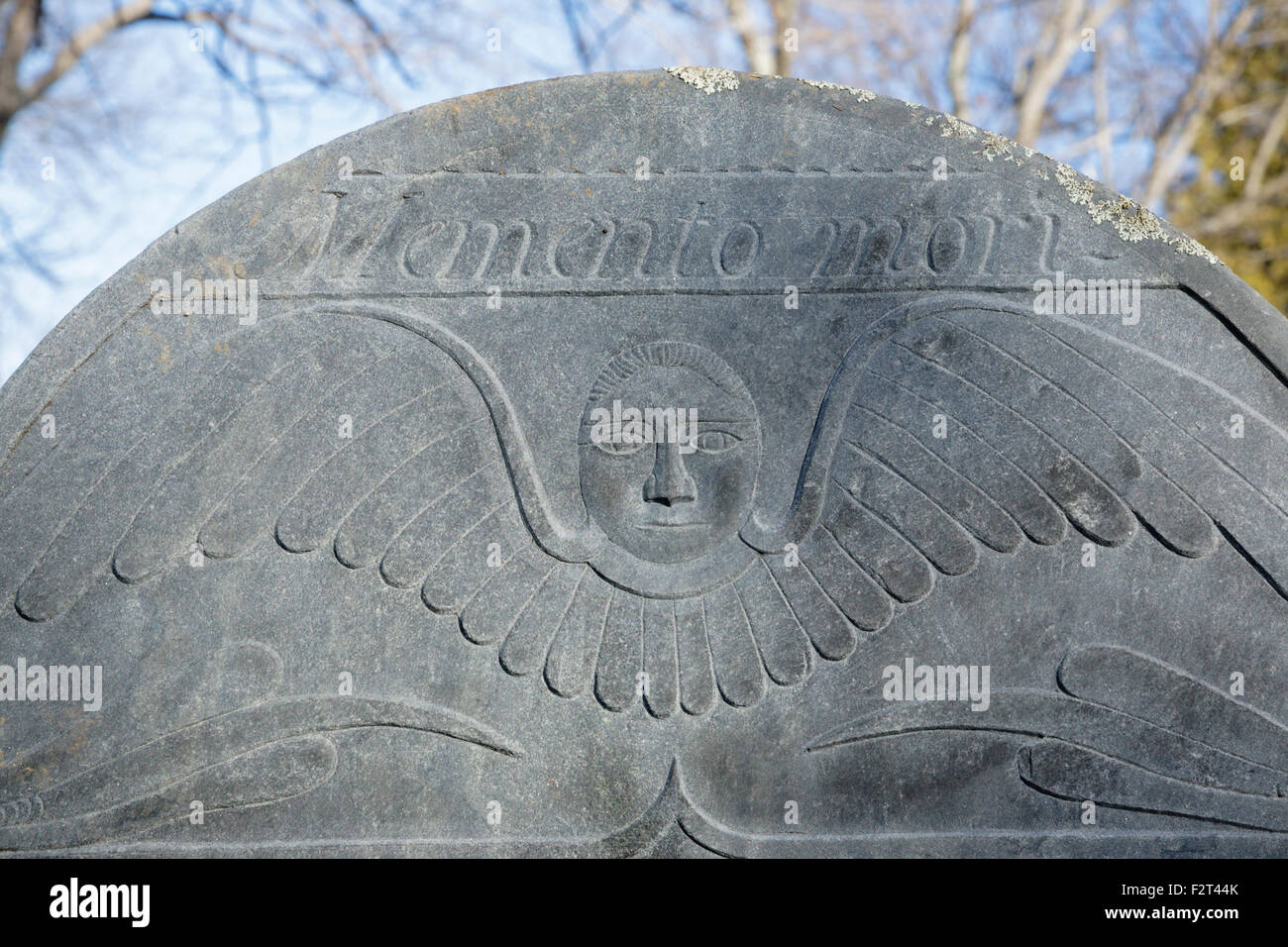 Old headstones at Forest Hill Cemetery in East Derry, New Hampshire USA