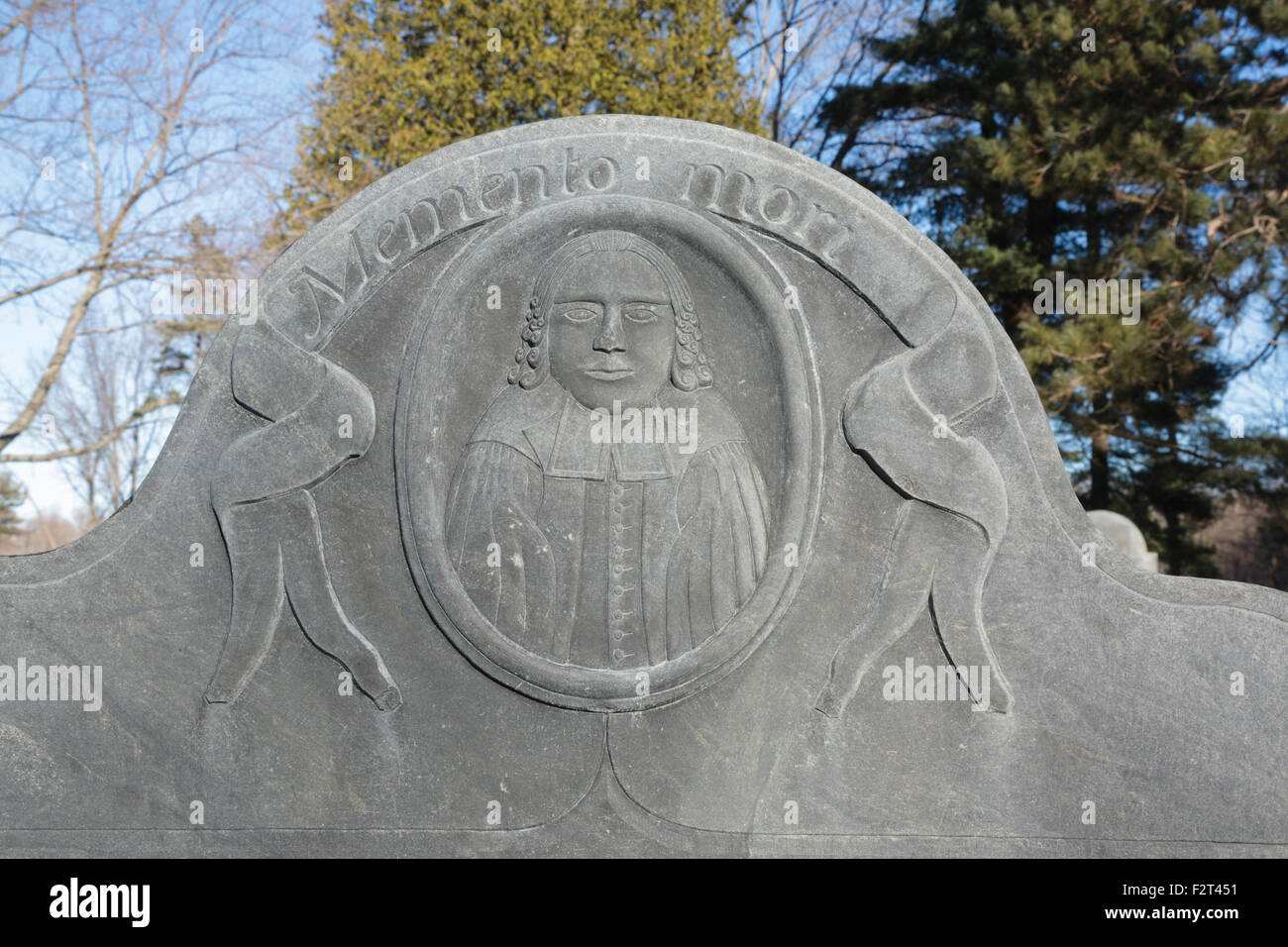 Old headstones at Forest Hill Cemetery in East Derry, New Hampshire USA