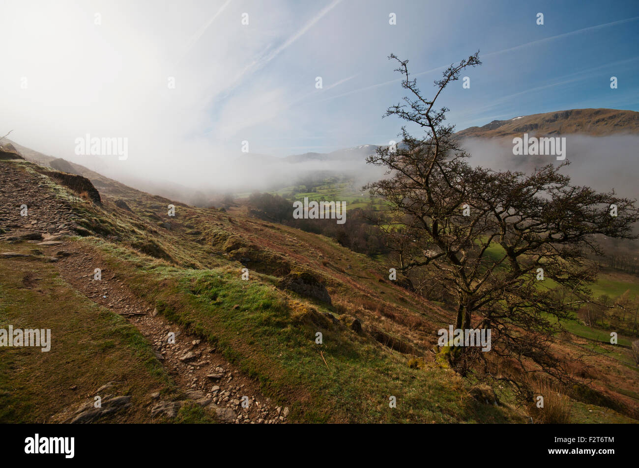 Early morning cloud inversion over the Patterdale valley in the Lake ...