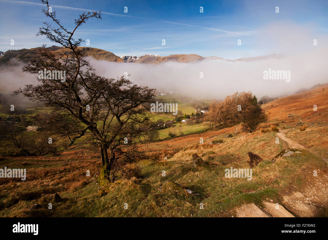 Early morning cloud inversion over the Patterdale valley in the Lake ...