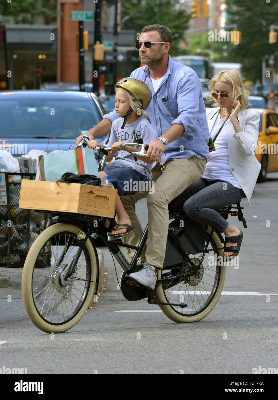 Bicycle made for three as Naomi Watts takes a back seat as she joins