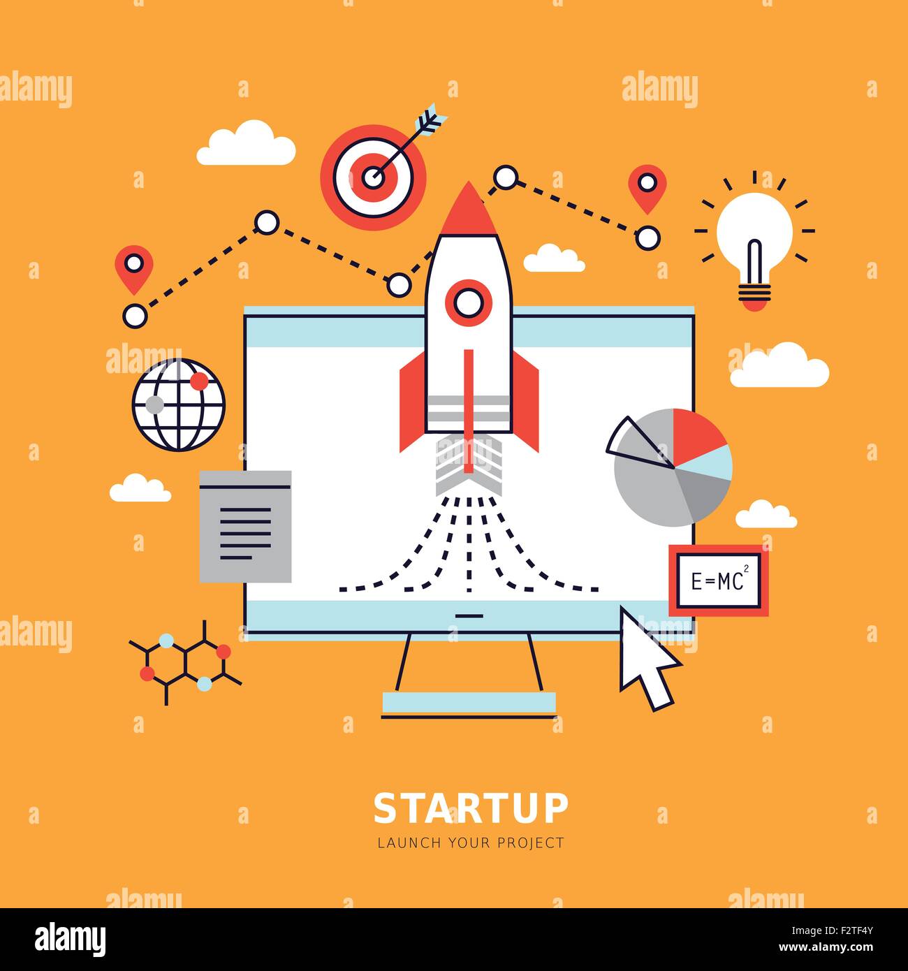 lovely business startup concept in flat design Stock Vector Image & Art ...