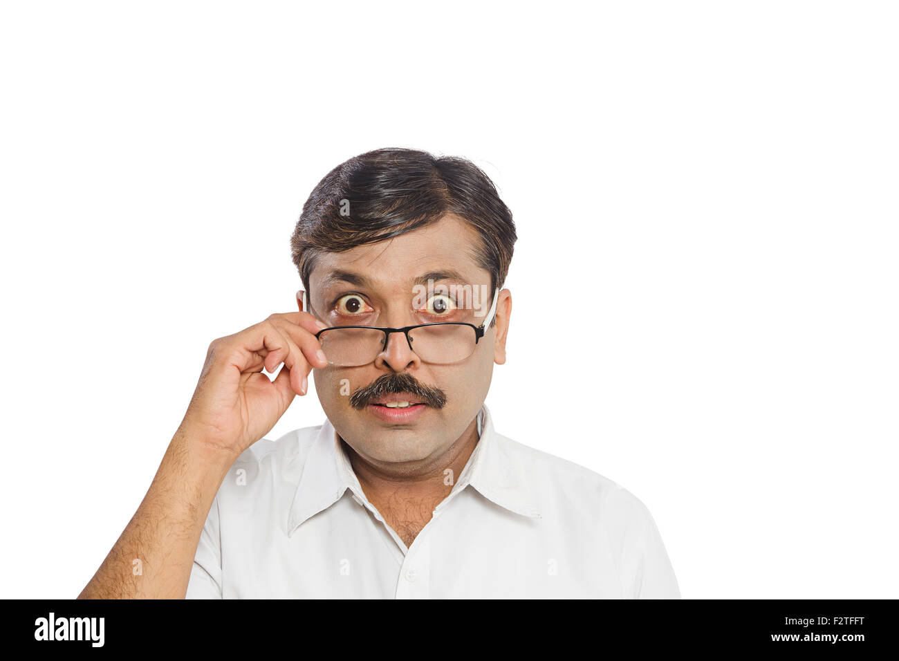 1 indian Adult Man spectacles Peeking Stock Photo