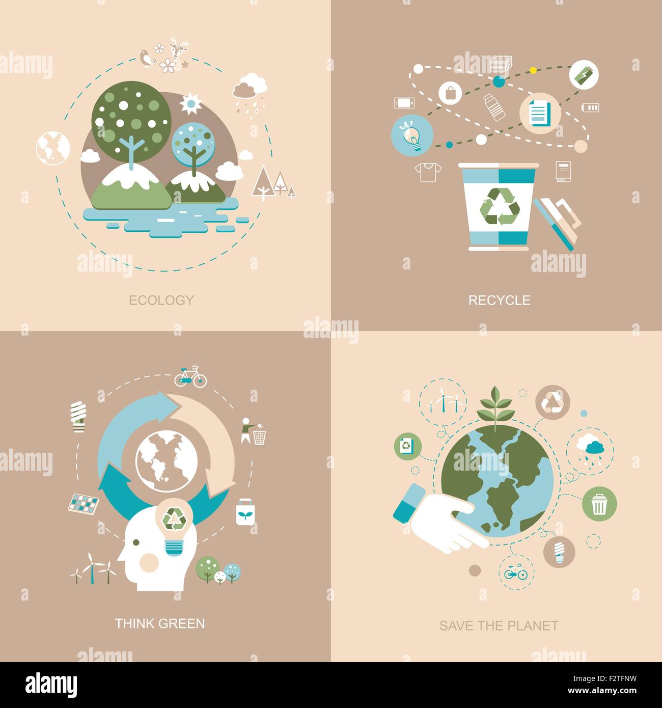 green energy concept in flat design style Stock Vector Image & Art - Alamy