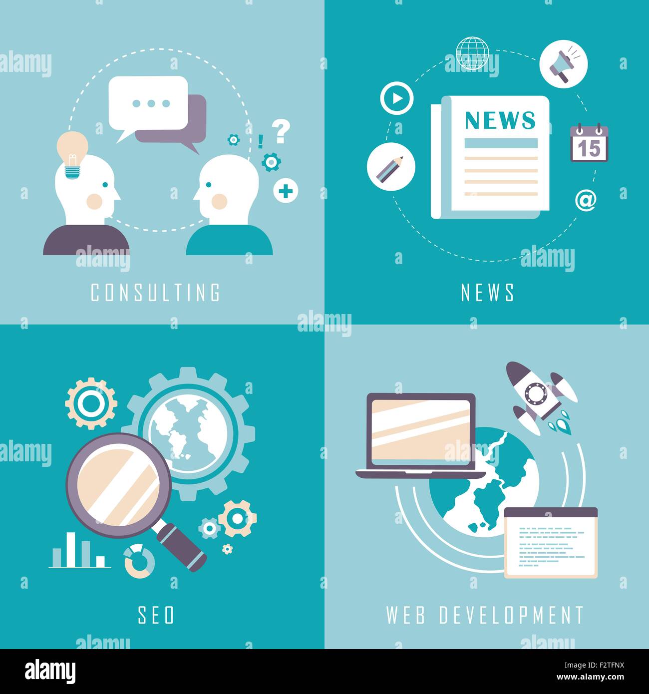 business concept set in flat design style Stock Vector Image & Art - Alamy