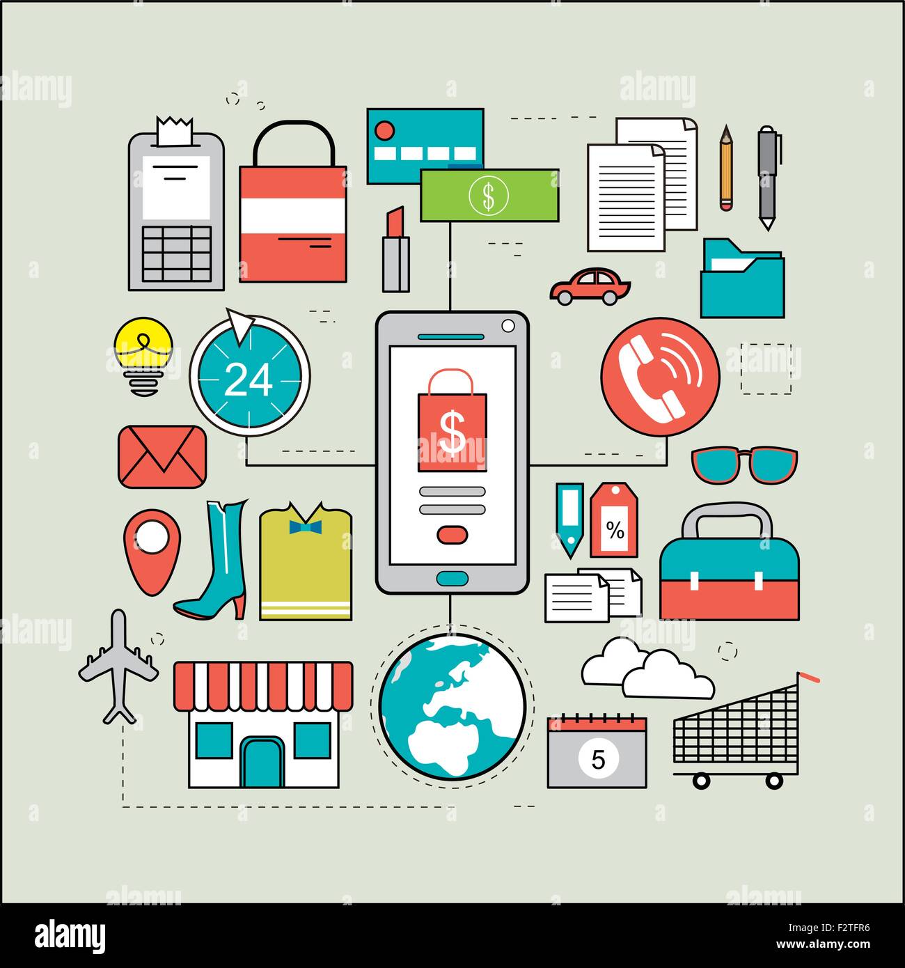 modern mobile life in flat design style Stock Vector Image & Art Alamy