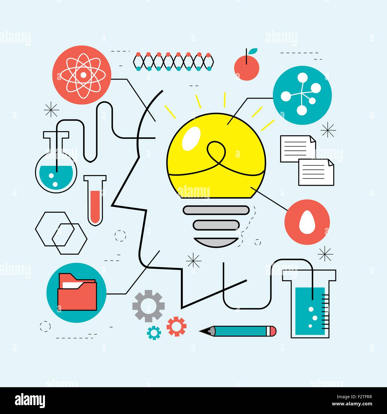 innovation idea concept in flat design style Stock Vector Image & Art ...