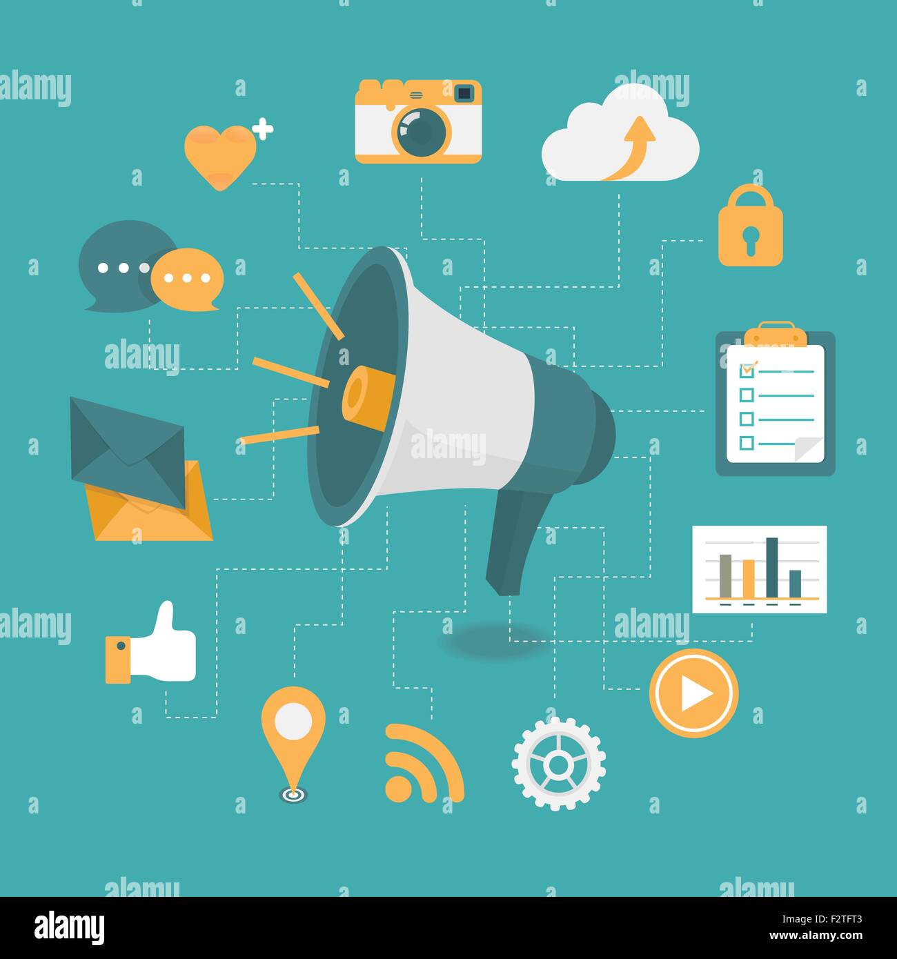 business marketing concept in flat design style Stock Vector Image ...