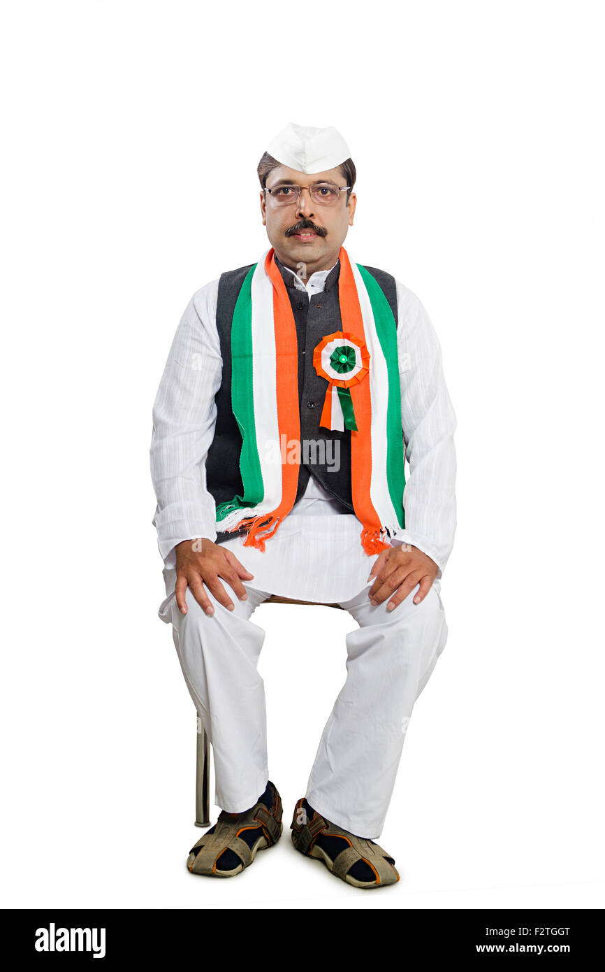 1 indian Adult Man Politician Sitting Stock Photo