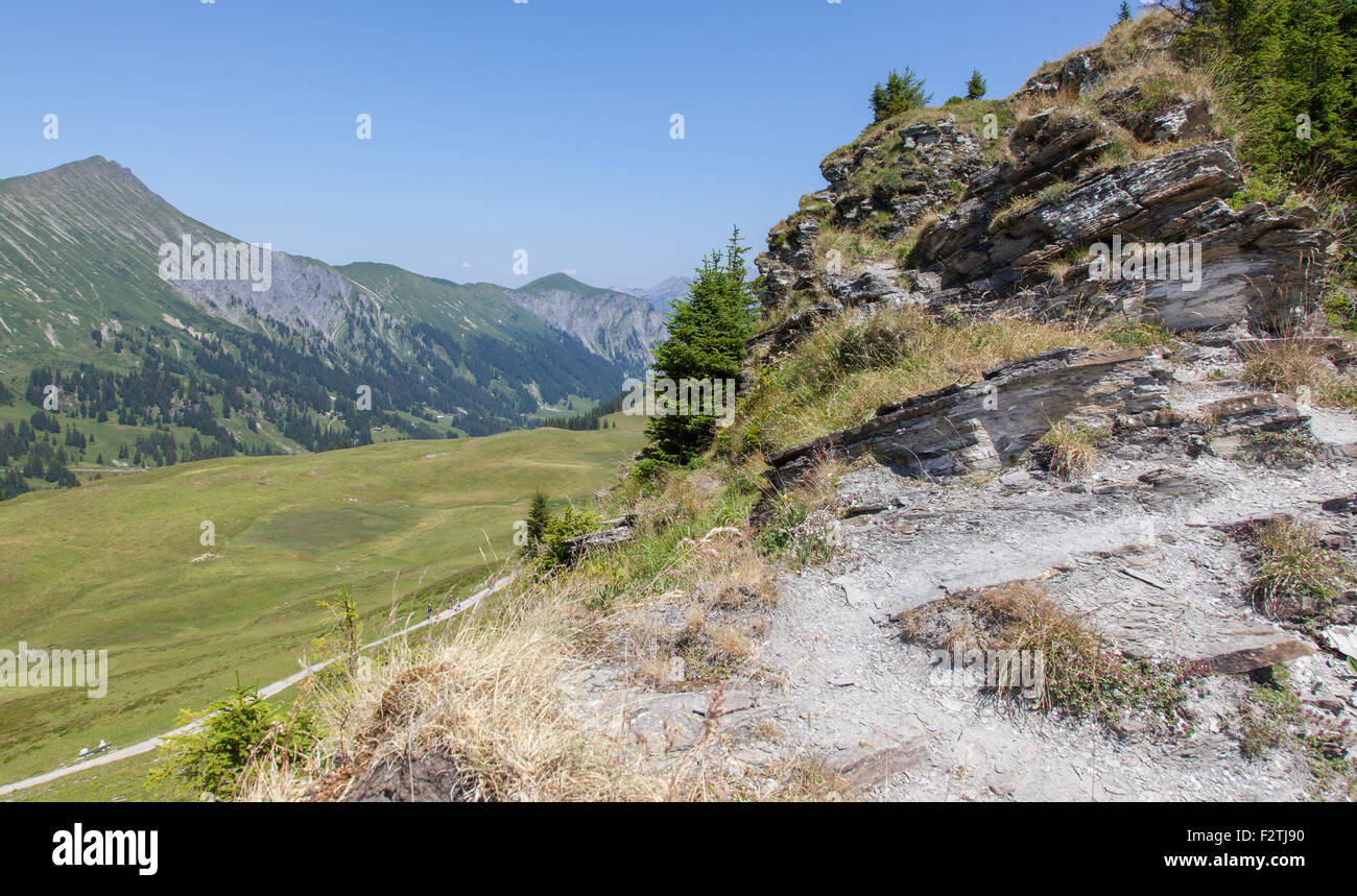 Typical view of the Swiss alps, valleys and mountains Stock Photo - Alamy