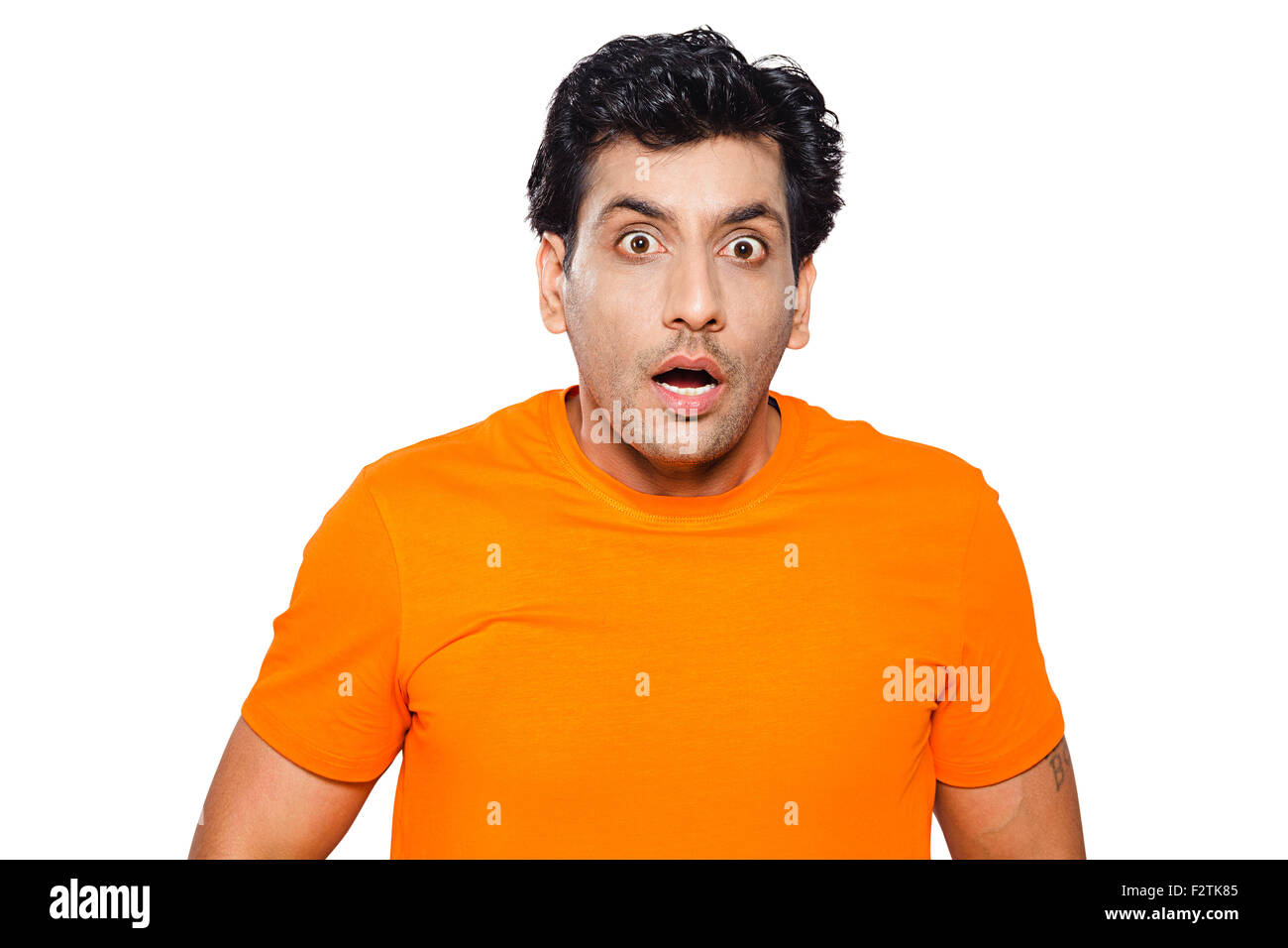 1 indian Adult man Shocking Disbelief Stock Photo