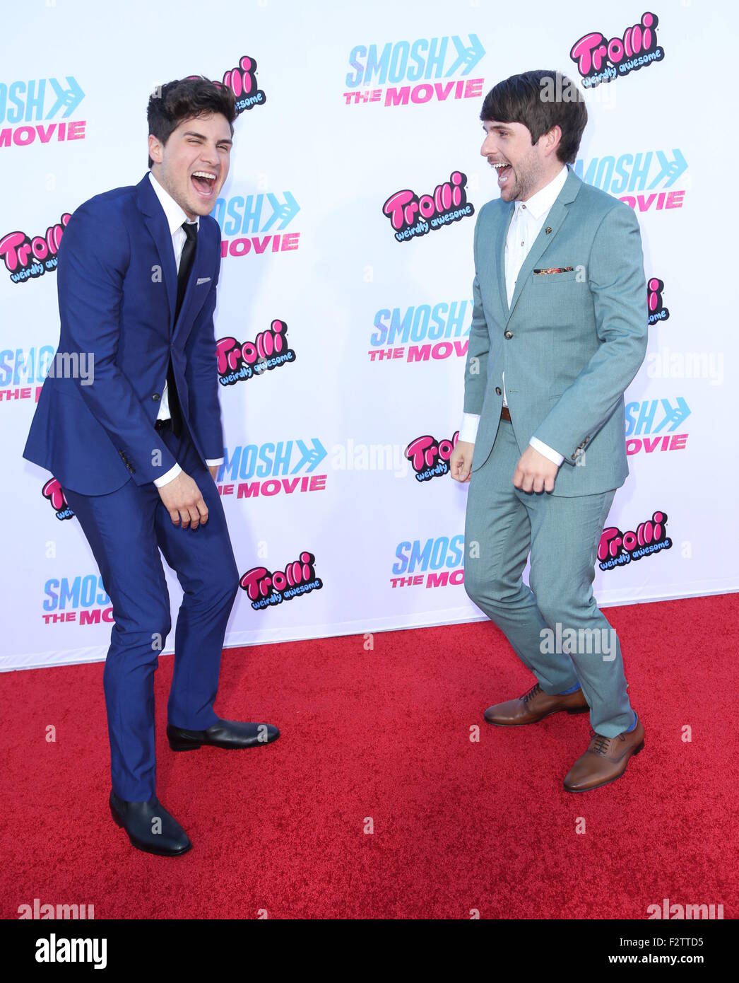 'Smosh: The Movie' premiere at Westwood Village Theater - Arrivals  Featuring: Anthony Padilla, Ian Hecox Where: Los Angeles, California, United States When: 22 Jul 2015 Stock Photo