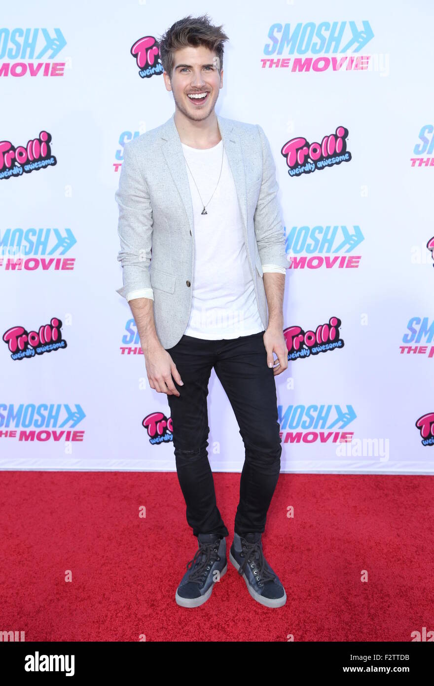'Smosh: The Movie' premiere at Westwood Village Theater - Arrivals  Featuring: Joey Graceffa Where: Los Angeles, California, United States When: 22 Jul 2015 Stock Photo