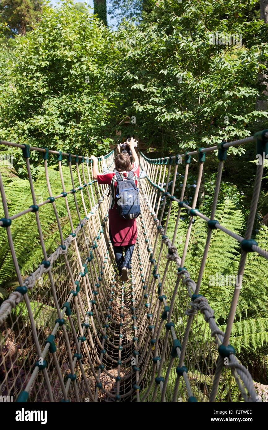 The longest rope bridge in the UK at The Lost Garden's of Heligan near