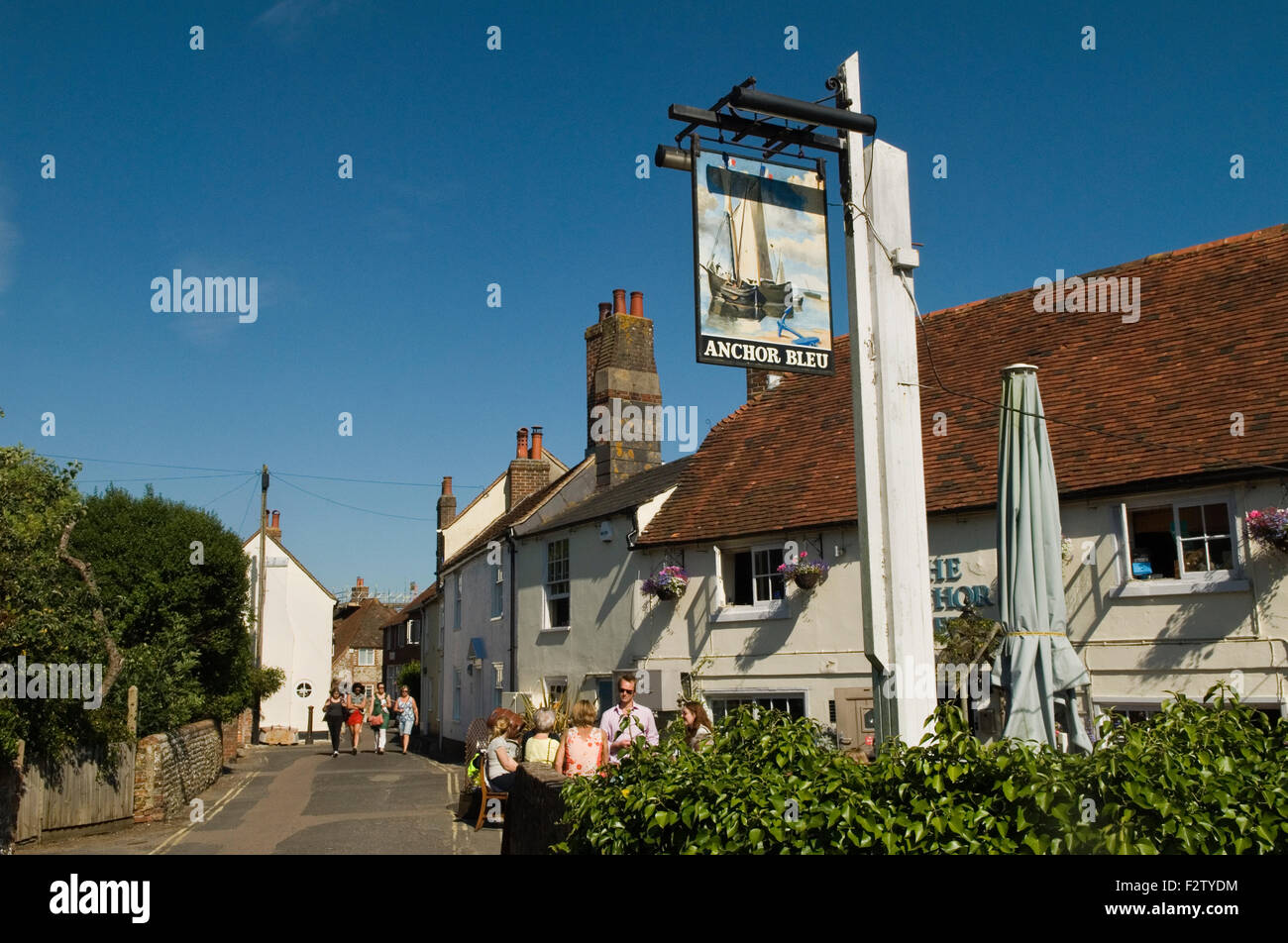 Pretty English village on the south coast England Bosham West Sussex  The Anchor Bleu pub 2010s 2015 UK HOMER SYKES Stock Photo