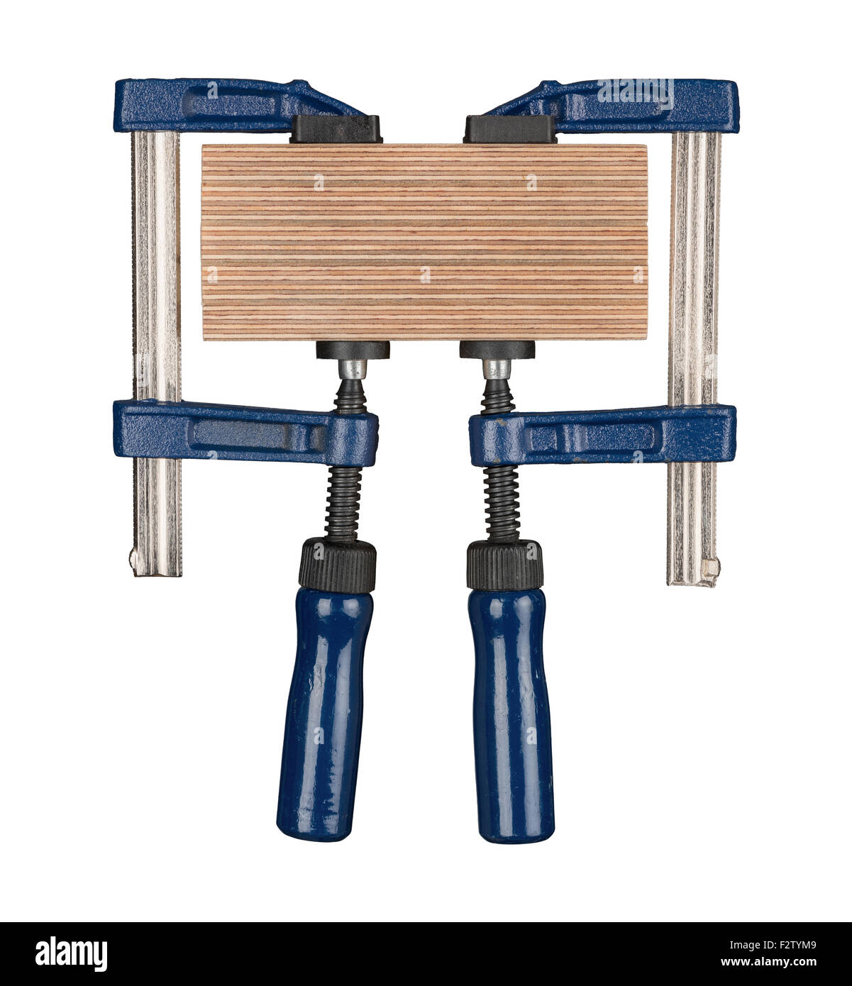 Clamps pressing plywood sheets. Isolated on white Stock Photo Alamy