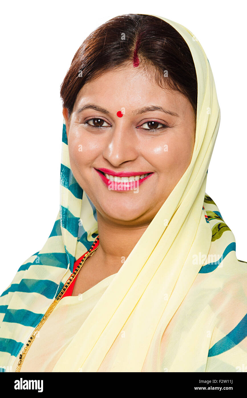 1 indian Adult woman Villager standing Stock Photo - Alamy