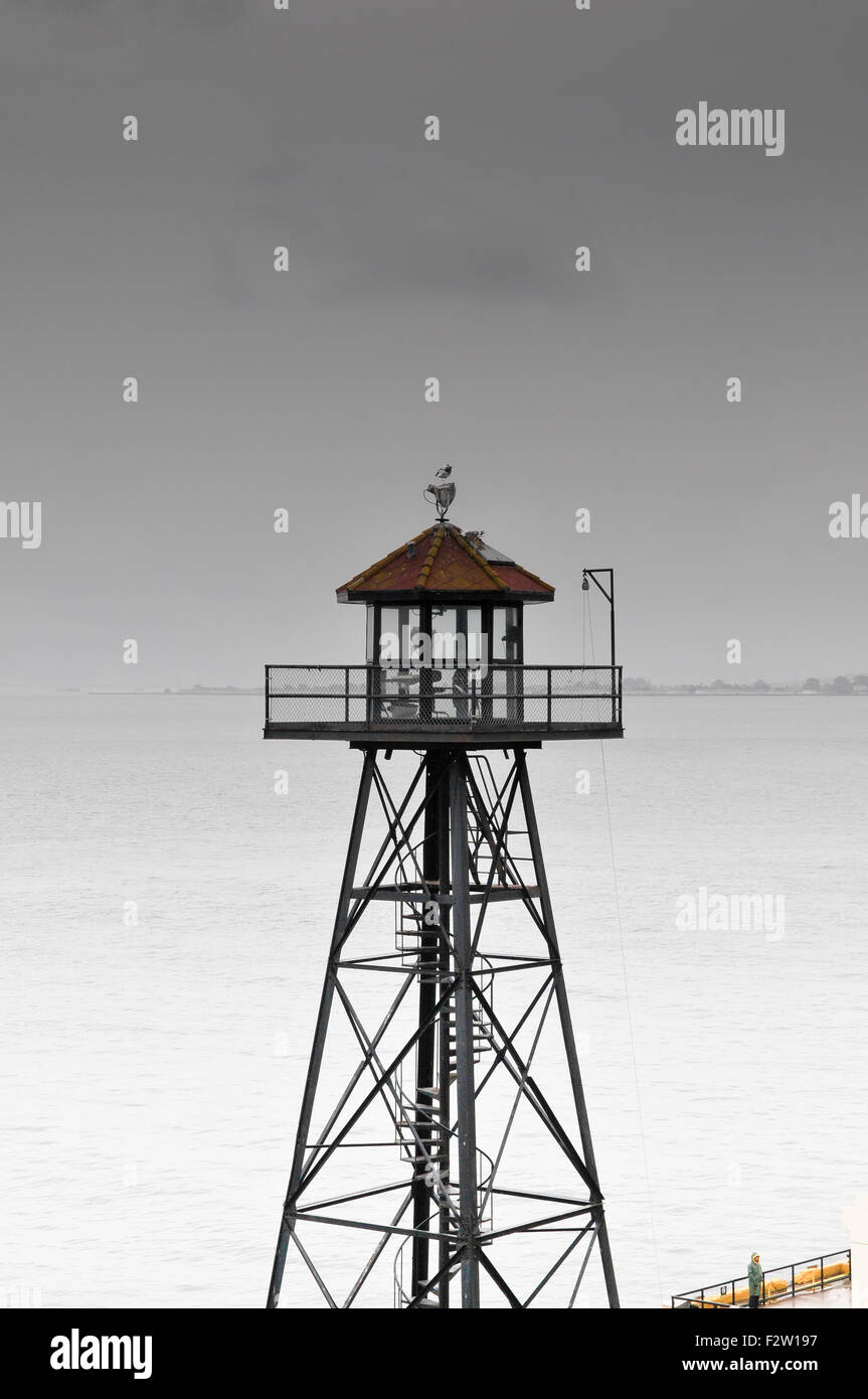 Watch tower at Alcatraz Stock Photo
