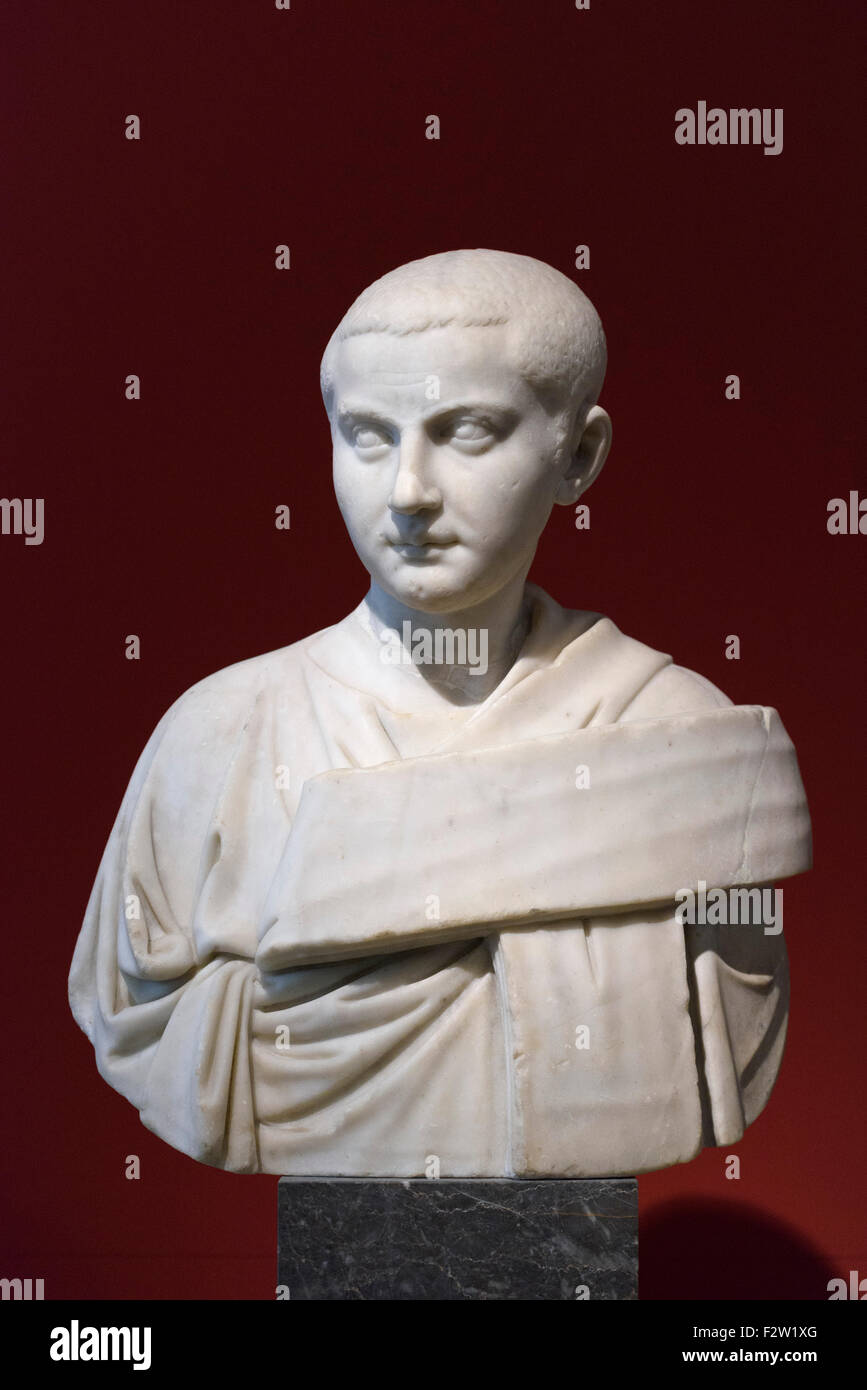 Berlin. Germany. Portrait of Roman Emperor Gordian III, 238-242 AD. Altes Museum. Stock Photo