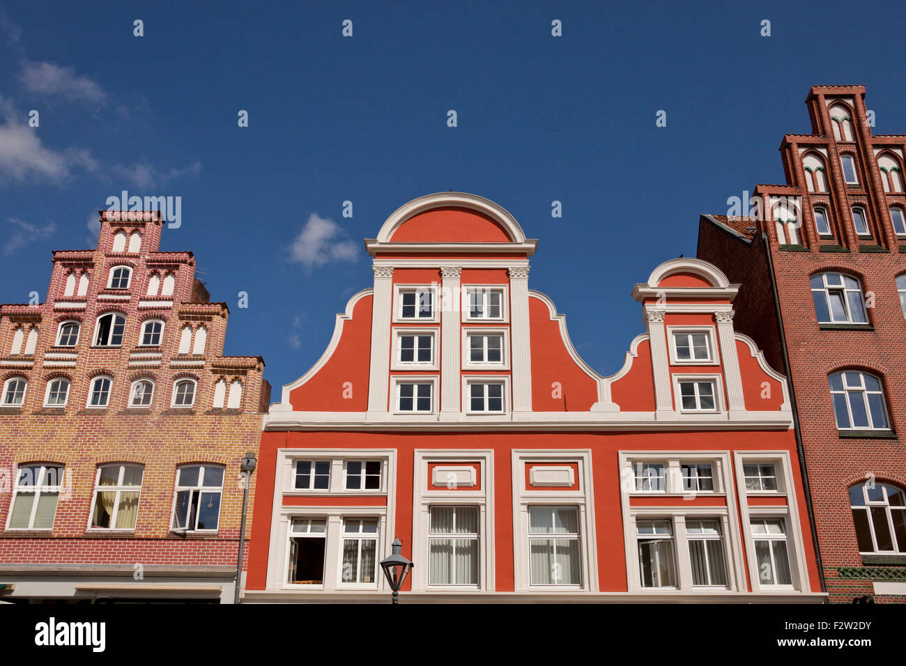 Gabled houses, Platz Am Sande, square in the historic centre, Hanseatic city of Lüneburg, Lower Saxony, Germany, Europe Stock Photo